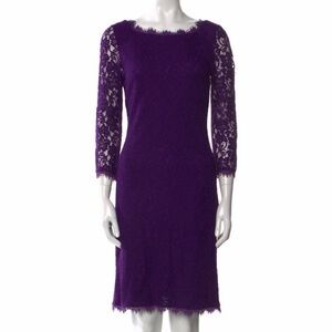 Diane Von Furstenberg Purple Lace Dress